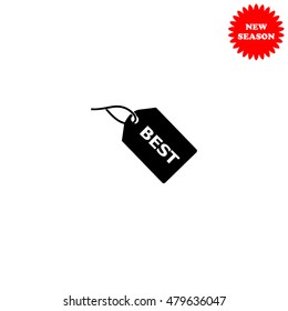 BEST tag vector icon isolated on white background.