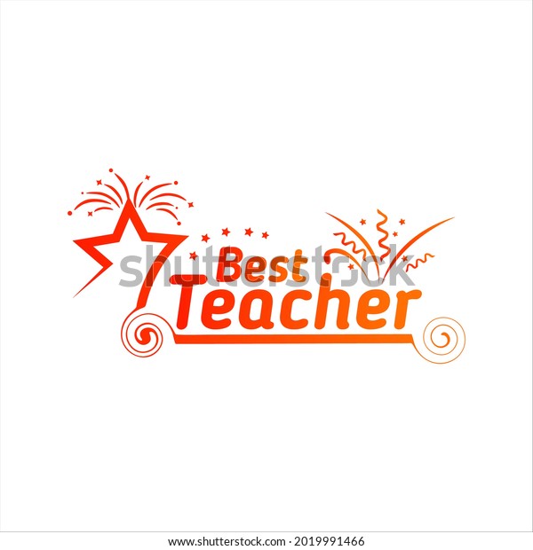 Best Teacher Best Teacher Award Best Stock Vector (Royalty Free ...