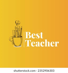 Best Teacher Ever T-shirt Design Vector File.