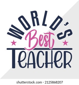 World’s Best Teacher printable vector illustration