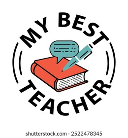 Best teacher typography with book design for T-Shirt 