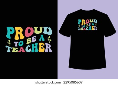 Best Teacher wavy retro vintage t shirt Design