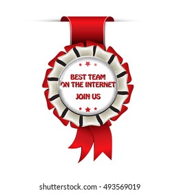 Best team on the internet. Join Us! - award ribbon for recruitment companies / employers