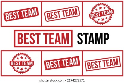 Best Team Rubber Stamp Set Vector