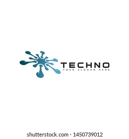 Best technology logo design template.Creative abstract symbol tech company.Vector