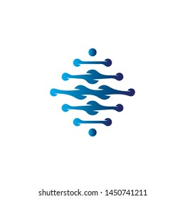 Best technology logo design template.Creative abstract symbol tech company.Vector