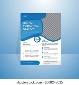 Best Template vector design for Flyer, Poster, Corporate Presentation, Portfolio, Brochure, layout modern with Blue color for A4 size.simple and easy to use
