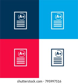 A best test result four color material and minimal icon logo set in red and blue