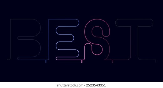 Bester Textdesign-Vektor, bester Neontext