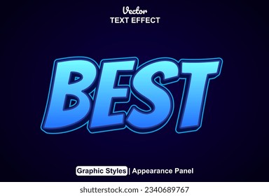 best text effect with blue graphic style and editable.