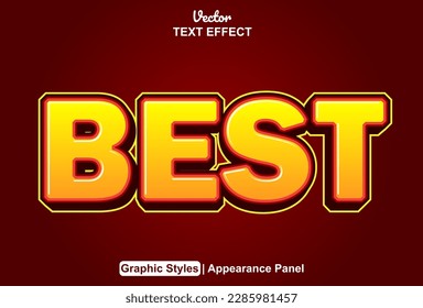 best text effect with orange graphic style and editable.