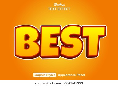 best text effect with orange graphic style and editable.