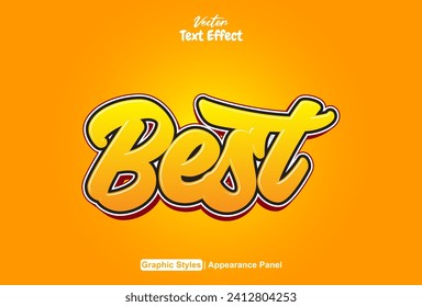 best text effect with orange graphic style and editable