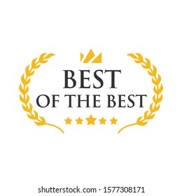 Best of the best text inside laurel symbol