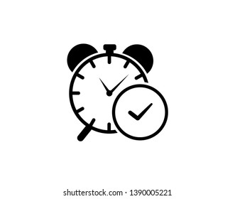 Best time vector icon illustration on white background. Tick timer idea icon. Timer concept abstract logo. - Vector 