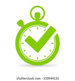 Best time vector icon illustration on white background. Tick timer idea icon. Timer concept abstract logo.
