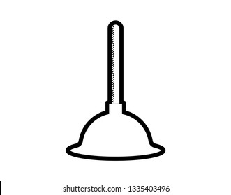 Best Toilet pump Icon plunger - Vector 