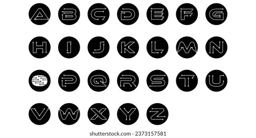 Best top Collection of A to Z letter logo designs with modern technology concepts | premium vector