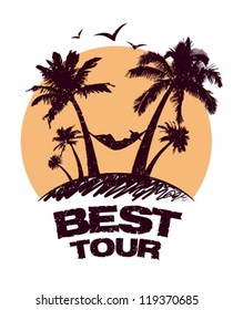 Best tour design template with tropical view.