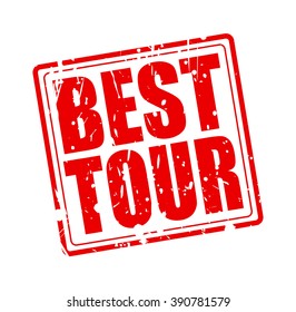 BEST TOUR RED STAMP TEXT ON WHITE