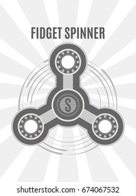 Best toy for office spinner Feel better with it vector poster black and white