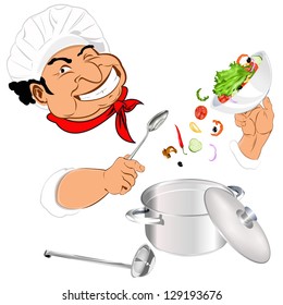 Best traditional food from Chef for gourmet.Vector