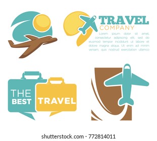 Best travel agency promotional poster with planes and suitcase