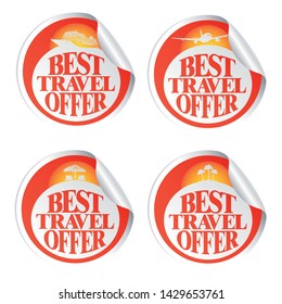 Best travel offer set stickers.Vector illustration
