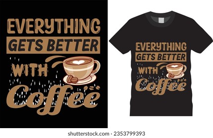 Best trendy  Coffee illustration t-shirt design.Happiness is a cup of coffee Tshirt design apparel typography latest trendy design. 