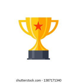 best trophy champion Vector cup flat icon. Champion cup winner trophy award and victory