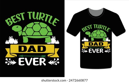 Mejor papá tortuga nunca, tortugas camiseta diseño ilustración de Arte vectorial