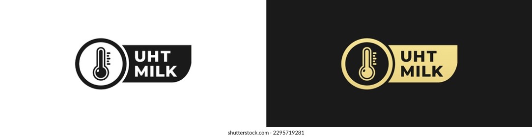 Best UHT Milk Label or UHT Milk Icon Vector Isolated in Flat Style. UHT Milk label for product packaging design element. Best UHT Milk icon for packaging design element.