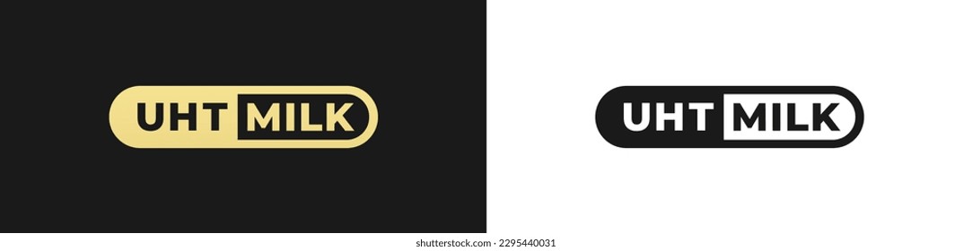 Best UHT Milk Label or UHT Milk Mark Vector Isolated in Flat Style. UHT Milk label for product packaging design element. UHT Milk mark for packaging design element.