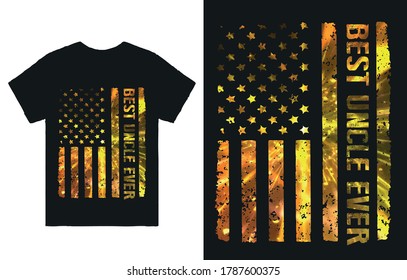 Best uncle ever flag t shirt design for printing or online store