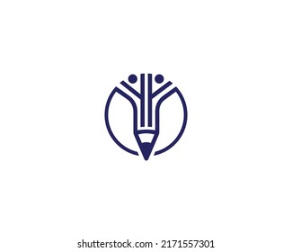 Best for University, College, Graduate Education Logo Design With Pen Symbol Vector.