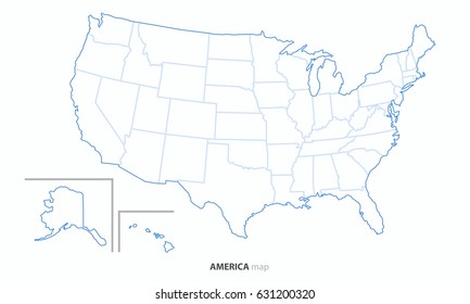 the best USA United State of America country map outline vector