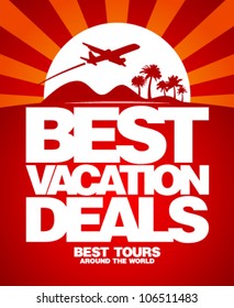 Best vacation deals advertising design template