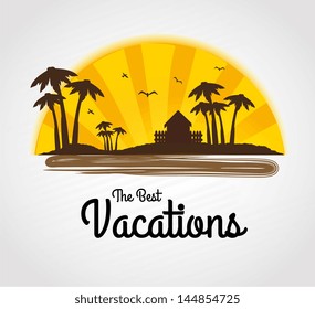 the best vacations over gray background vector illustration