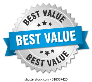 Best Value 3d Silver Badge With Blue Ribbon