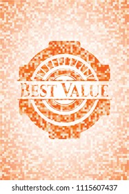  Best Value abstract orange mosaic emblem with background