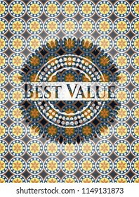 Best Value arabesque badge. arabic decoration.