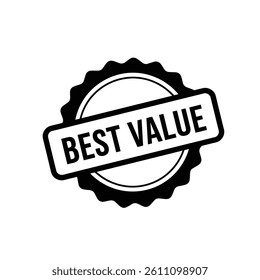 Best Value Badge Black And White Promotional Vector Graphic Illustration