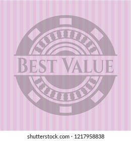 Best Value badge with pink background