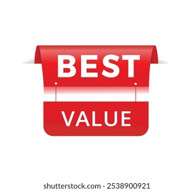 Best value - Banner label vector design announcement template. flat design symbol.