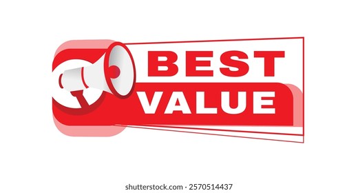 Best value banner, tag  for announce. Design template, flat vector label illustration isolated.