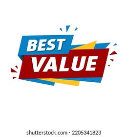 Best value banner template, vector illustration isolated on white background. Flat design icon.