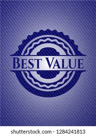 Best Value emblem with denim high quality background