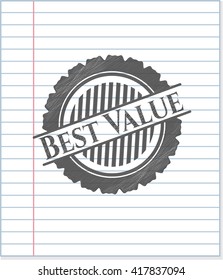 Best Value emblem with pencil effect