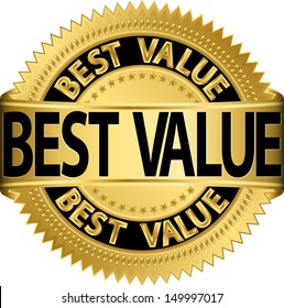 Best Value Golden Label, Vector Illustration 