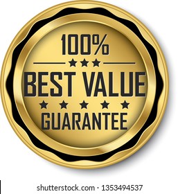 Best Value Guarantee Golden Label, Vector Illustration 